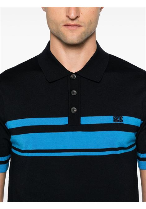 Polo Dawn a maniche corte in blu Wales bonner - uomo WALES BONNER | MA24KN32WO09500